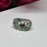 925 Sterling Silver Spinel & CZ Ring Size 6