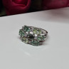 925 Sterling Silver Spinel & CZ Ring Size 6
