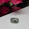 925 Sterling Silver Spinel & CZ Ring Size 6