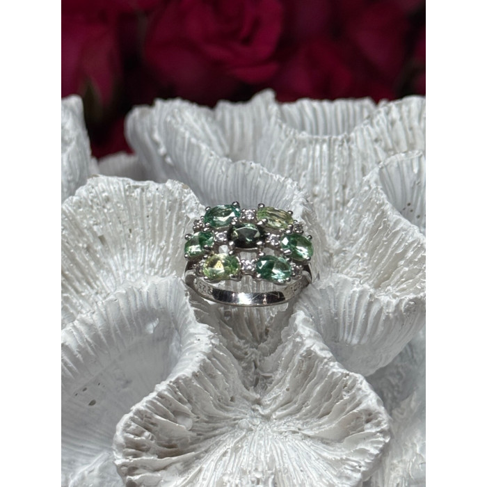 925 Sterling Silver Spinel & CZ Ring Size 6