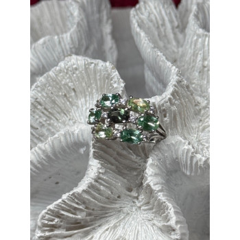 925 Sterling Silver Spinel & CZ Ring Size 6