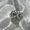 925 Sterling Silver Spinel & CZ Ring Size 6