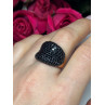 925 Sterling Silver Gold Plated Black Spinel Ring Size 8.5