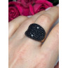 925 Sterling Silver Gold Plated Black Spinel Ring Size 8.5