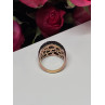 925 Sterling Silver Gold Plated Black Spinel Ring Size 8.5