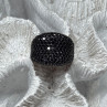 925 Sterling Silver Gold Plated Black Spinel Ring Size 8.5