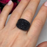 925 Sterling Silver Gold Plated Black Spinel Ring Size 8.5