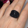 925 Sterling Silver Gold Plated Black Spinel Ring Size 8.5