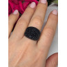 925 Sterling Silver Gold Plated Black Spinel Ring Size 8.5