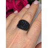925 Sterling Silver Gold Plated Black Spinel Ring Size 8.5