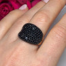 925 Sterling Silver Gold Plated Black Spinel Ring Size 8.5