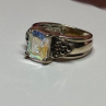 925 Sterling Silver CZ & Marcasite Ring Size 6