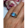925 Sterling Silver CZ & Marcasite Ring Size 6