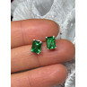 925 Sterling Silver Green Peridot Earrings Length 8 Mm