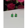 925 Sterling Silver Green Peridot Earrings Length 8 Mm
