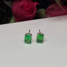 925 Sterling Silver Green Peridot Earrings Length 8 Mm