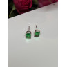 925 Sterling Silver Green Peridot Earrings Length 8 Mm