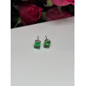 925 Sterling Silver Green Peridot Earrings Length 8 Mm