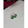 925 Sterling Silver Green Peridot Earrings Length 8 Mm