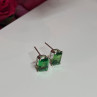 925 Sterling Silver Green Peridot Earrings Length 8 Mm
