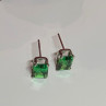 925 Sterling Silver Green Peridot Earrings Length 8 Mm