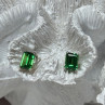 925 Sterling Silver Green Peridot Earrings Length 8 Mm