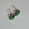 925 Sterling Silver Green Peridot Earrings Length 8 Mm