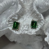 925 Sterling Silver Green Peridot Earrings Length 8 Mm