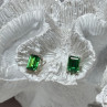 925 Sterling Silver Green Peridot Earrings Length 8 Mm