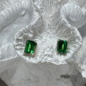 925 Sterling Silver Green Peridot Earrings Length 8 Mm
