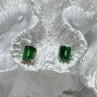 925 Sterling Silver Green Peridot Earrings Length 8 Mm