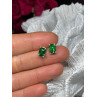 925 Sterling Silver Green Peridot Earrings Length 8 Mm