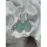 925 Sterling Silver Blue Beryl Earrings Length 1.1 Inch