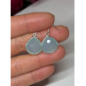 925 Sterling Silver Blue Beryl Earrings Length 1.1 Inch