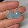 925 Sterling Silver Blue Beryl Earrings Length 1.1 Inch