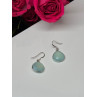 925 Sterling Silver Blue Beryl Earrings Length 1.1 Inch