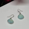 925 Sterling Silver Blue Beryl Earrings Length 1.1 Inch