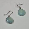925 Sterling Silver Blue Beryl Earrings Length 1.1 Inch