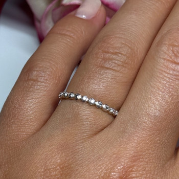 925 Sterling Silver Gold Plated CZ Ring Size 6