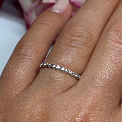 925 Sterling Silver Gold Plated CZ Ring Size 6