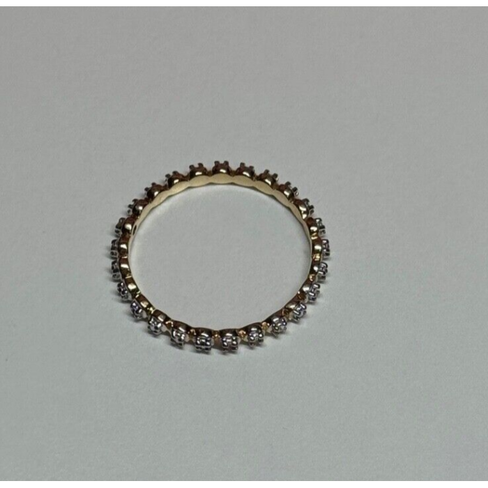 925 Sterling Silver Gold Plated CZ Ring Size 6