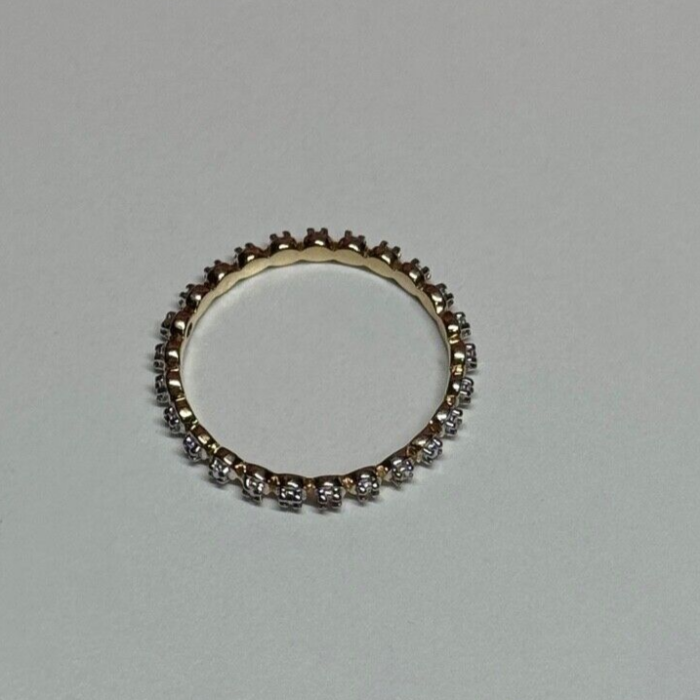 925 Sterling Silver Gold Plated CZ Ring Size 6