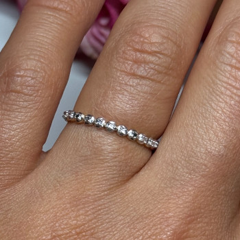 925 Sterling Silver Gold Plated CZ Ring Size 6