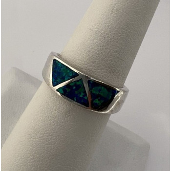 925 Sterling Silver & Opal Ring Size 7
