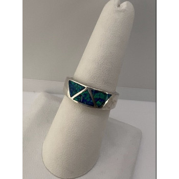 925 Sterling Silver & Opal Ring Size 7