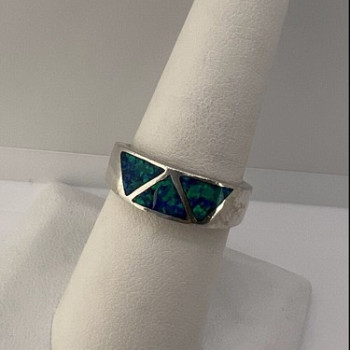 925 Sterling Silver & Opal Ring Size 7