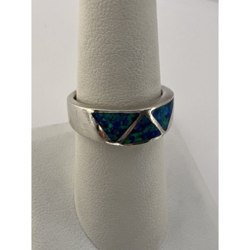 925 Sterling Silver & Opal Ring Size 7