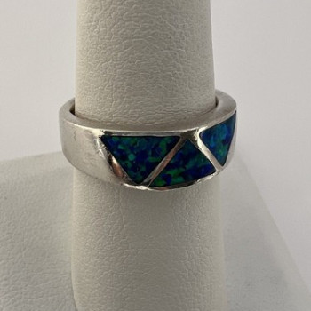 925 Sterling Silver & Opal Ring Size 7