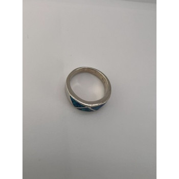 925 Sterling Silver & Opal Ring Size 7