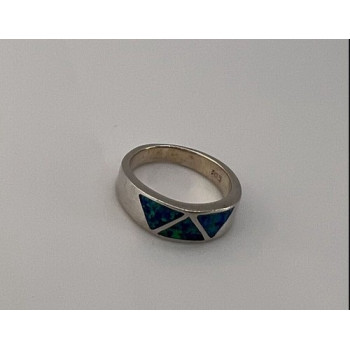 925 Sterling Silver & Opal Ring Size 7